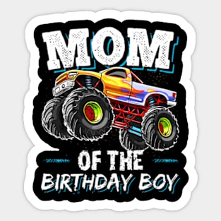 Mom Of The Birthday Boy Monster Truck Birthday Novelty Sticker